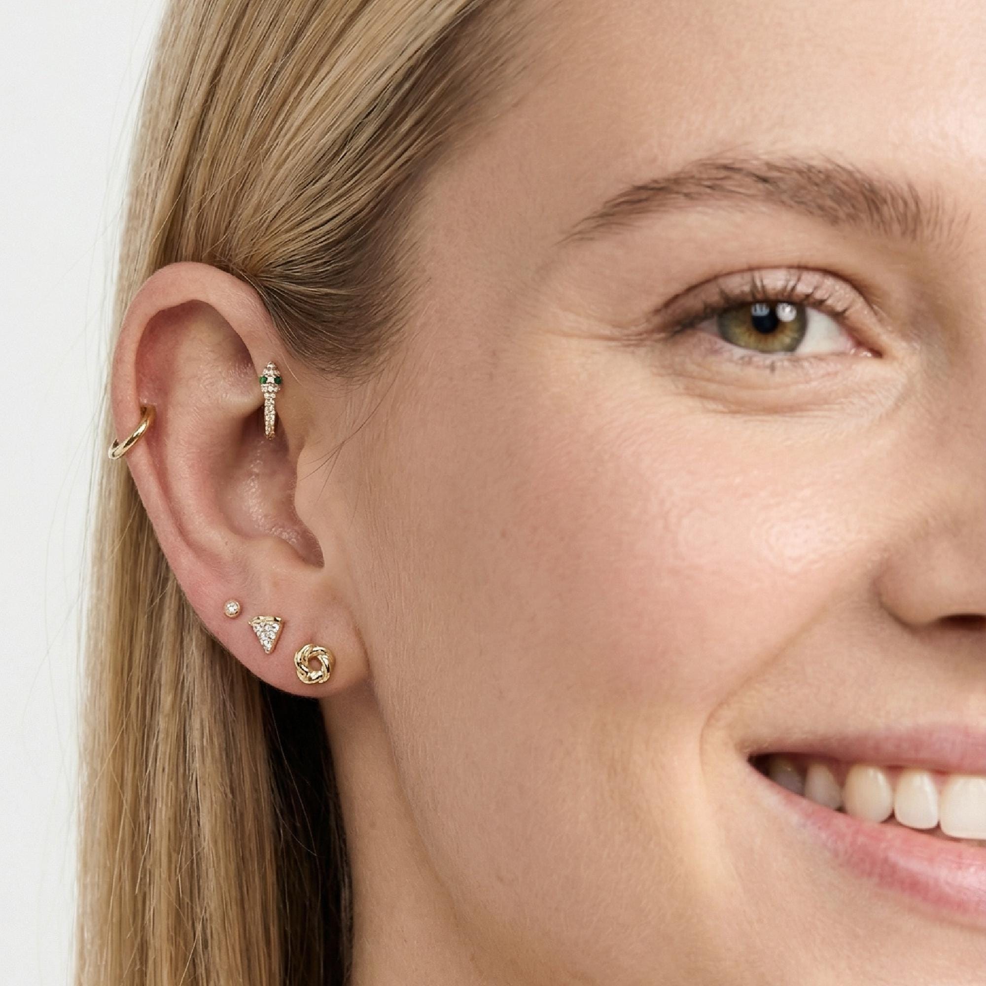 Tiny Pizza Slice Flat Back Earrings 14k Solid Gold - 5 mm (SINGLE) - Melt'm Jewelry