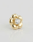 Flower Flat Back Earrings 14k Solid Gold, Cz Flower Stack Earrings - Melt'm Jewelry