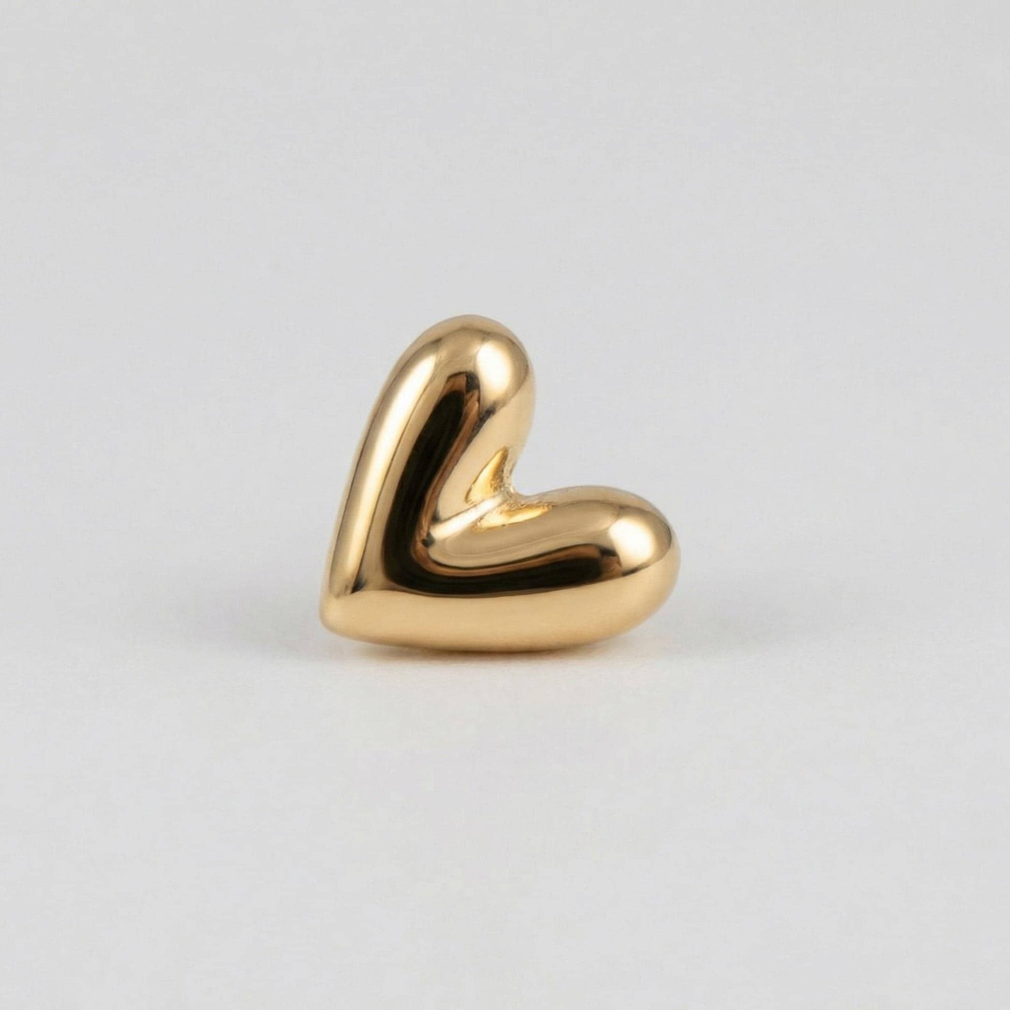 Sweetheart Solid Gold Earrings, Internally Threaded Flat Back Earrings (SINGLE or PAIR) - Melt'm Jewelry