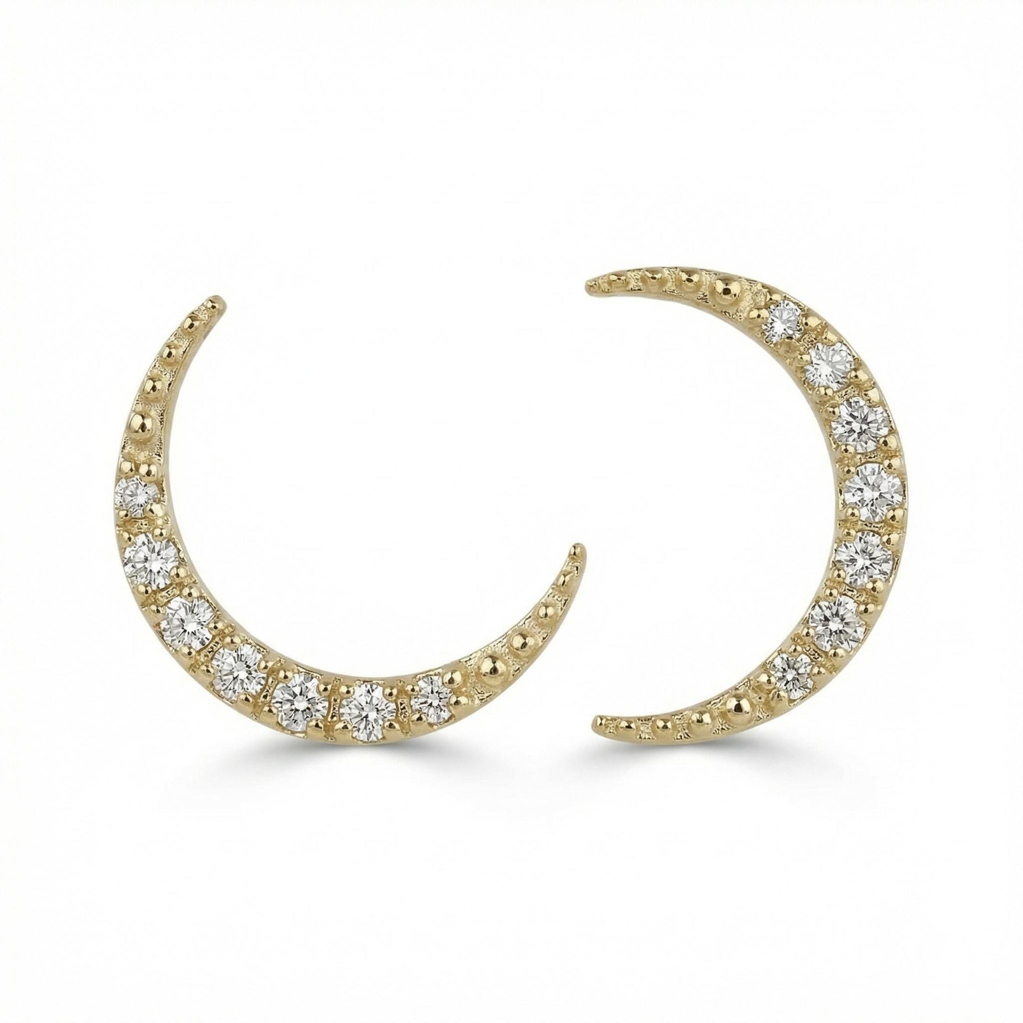 Diamond Sailor Moon Earrings in 14k Gold - Melt'm Jewelry