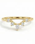 diamond princess crown ring tiara wedding band stackable ring