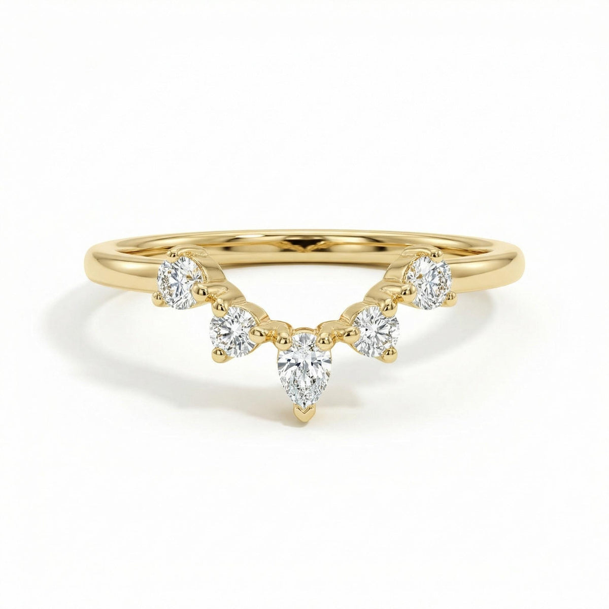 diamond princess crown ring tiara wedding band stackable ring