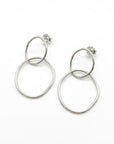 Double Hoop Earrings, Gold Filled Circle Hoops, Organic Sterling Silver Hoops, Rose Gold Earrings - Melt'm Jewelry