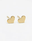 Tiny Heart Stud Earrings – Gold Filled Minimalist Earrings (Smooth or Hammered) - Melt'm Jewelry