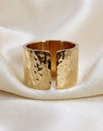 Gold Filled Wide Hammered Ring