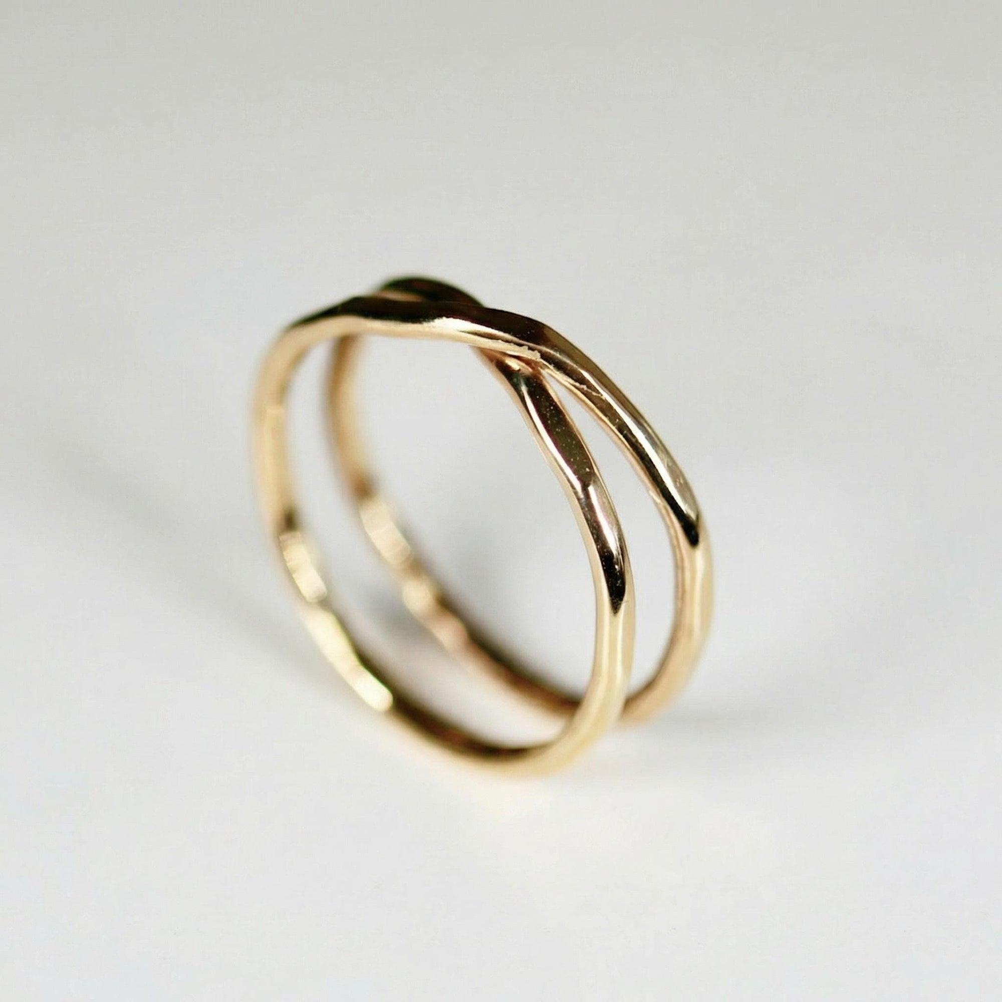 Gold X Ring, Gold Wrap Ring, Gold Filled Criss Cross Ring - Melt'm Jewelry
