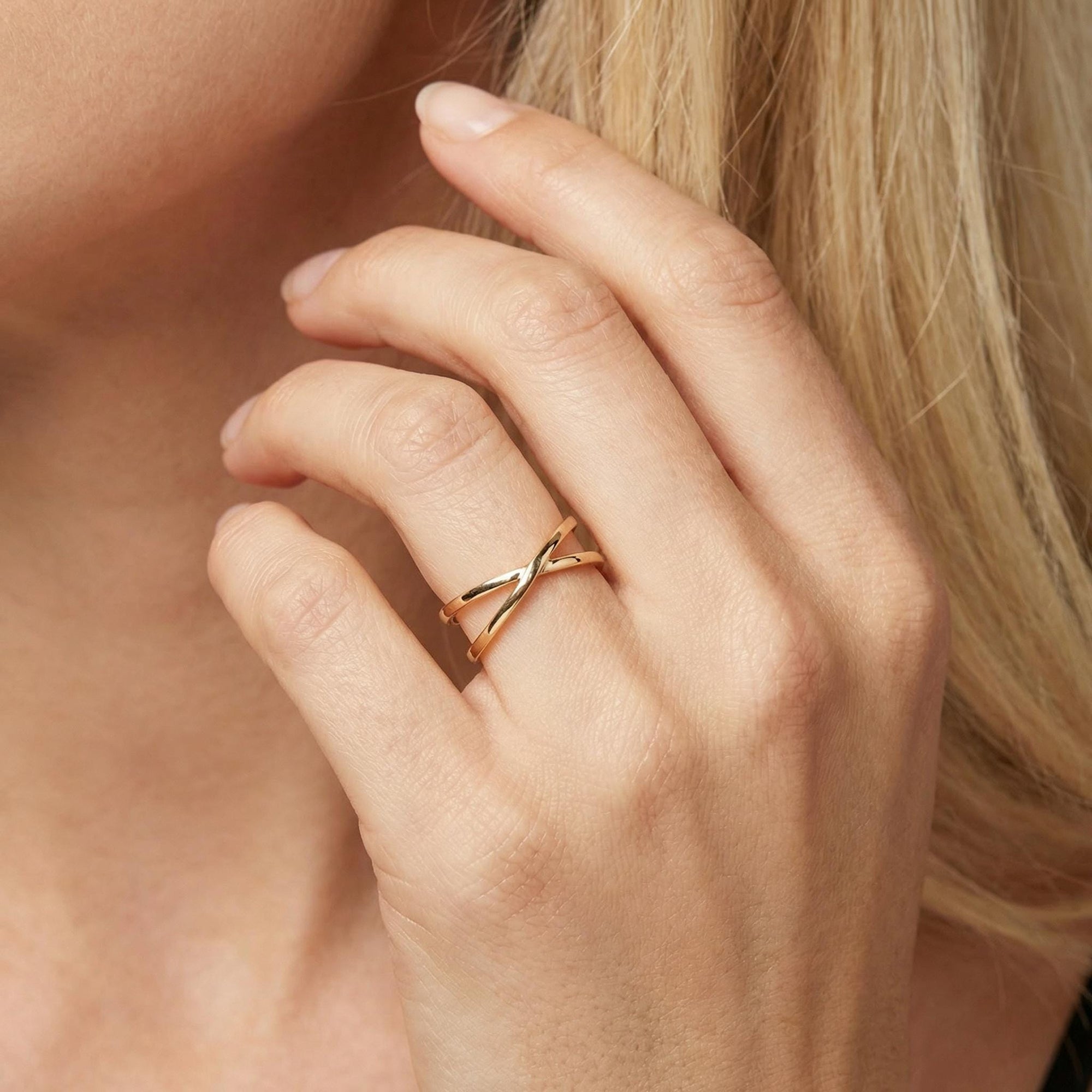 X Ring, Wrap Ring, Criss Cross Ring in gold filled or sterling silver - Melt'm Jewelry