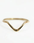 Gold Filled Chevron Ring, Curved Band Ring - Melt'm Jewelry