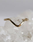 Gold Filled Chevron Ring, Curved Band Ring - Melt'm Jewelry