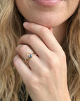 Gold Filled Chevron Ring, Curved Band Ring - Melt'm Jewelry
