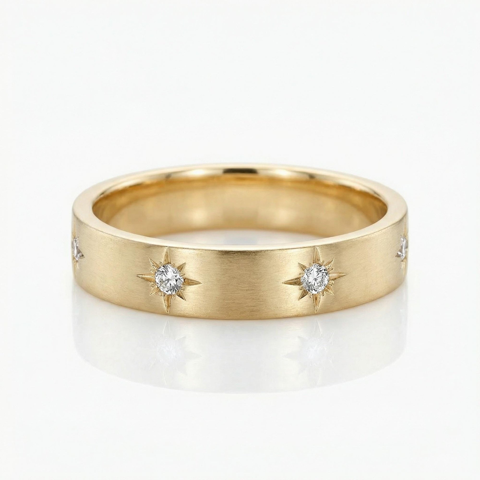 Diamond Starburst Eternity Wedding Band 14k Gold - Melt'm Jewelry