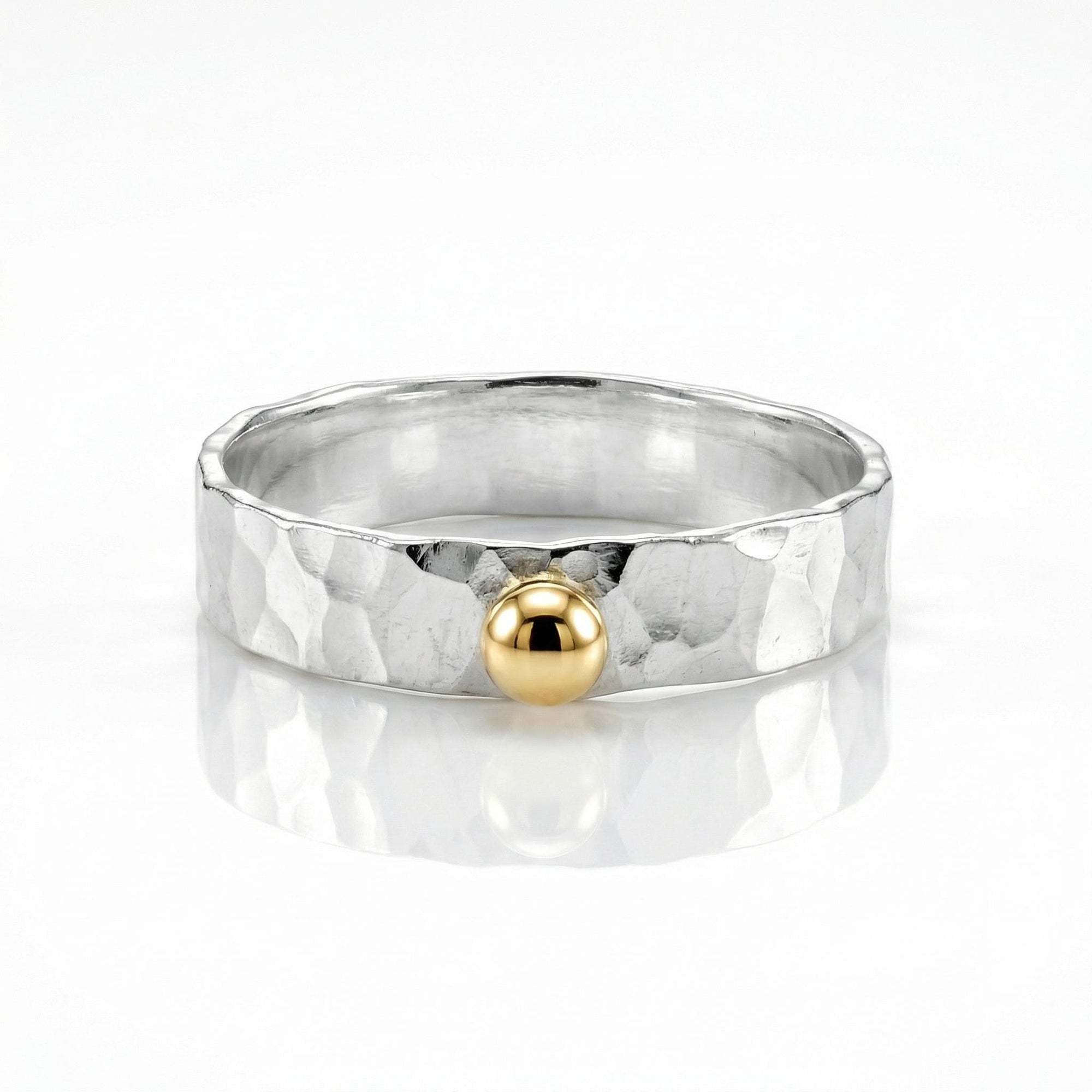 14k Gold Dot Stacking Gold Ball Ring - Mixed Metal Ring - Melt'm Jewelry