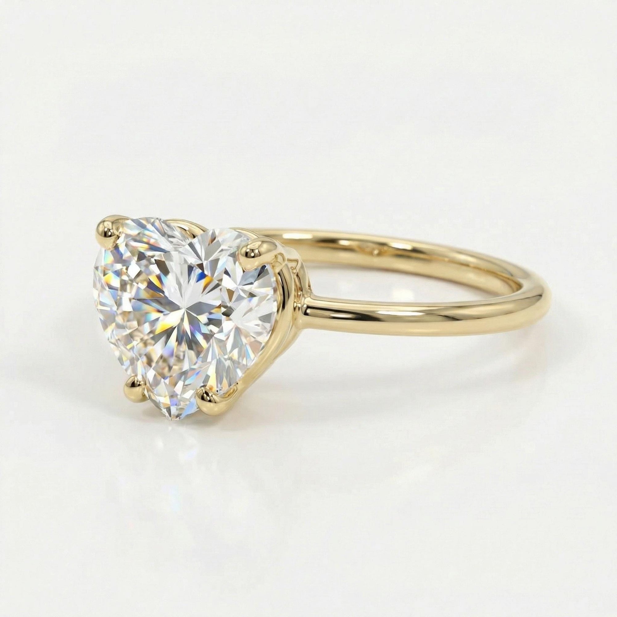 Heart Moissanite Ring 14k Gold, 1.3 Ct. Heart Moissanite Engagement Ring