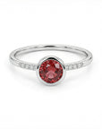 Diamond and pink tourmaline ring 14k solid gold minimalist October birthstone promise ring