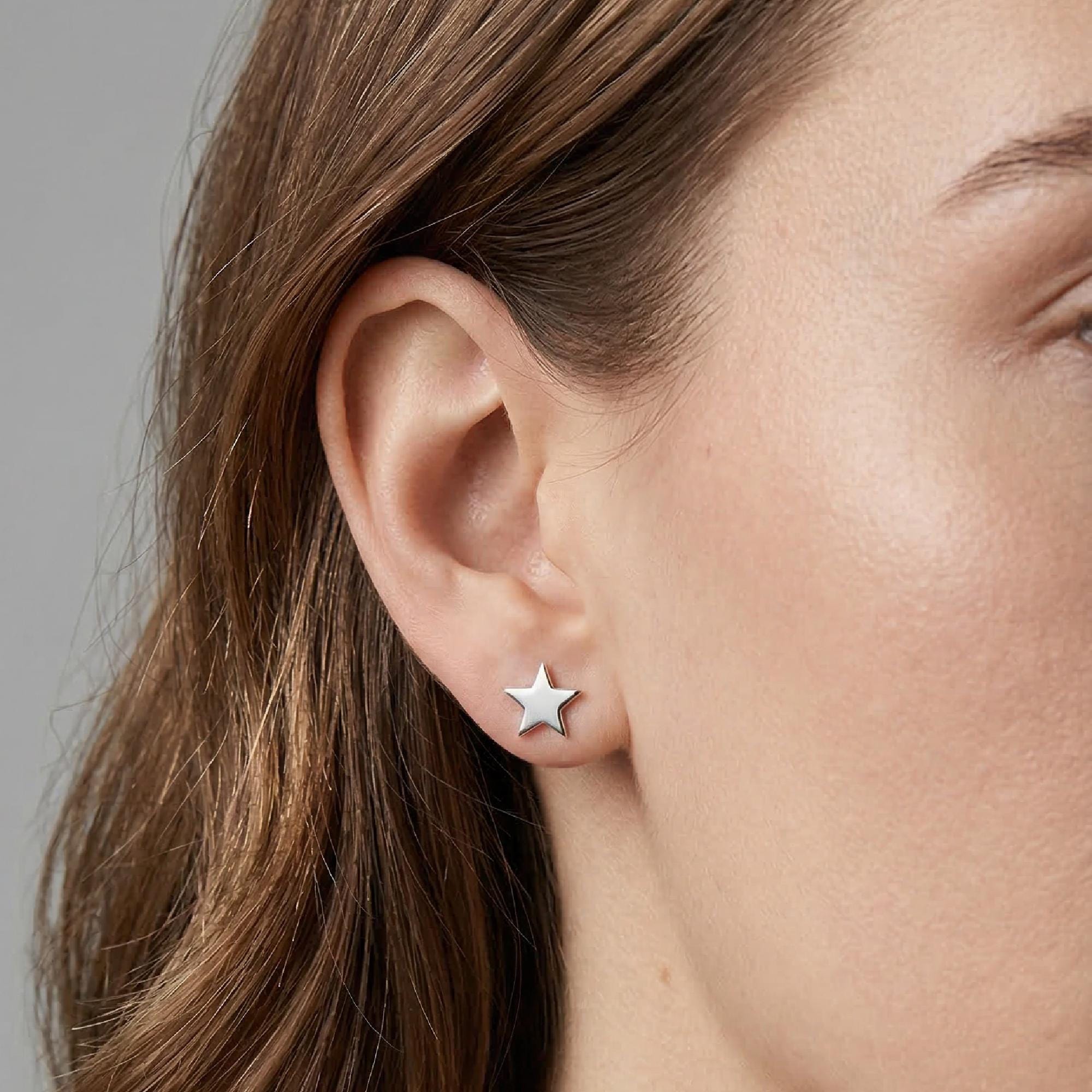 Moon and Star Earrings 14k Solid Gold - Melt'm Jewelry