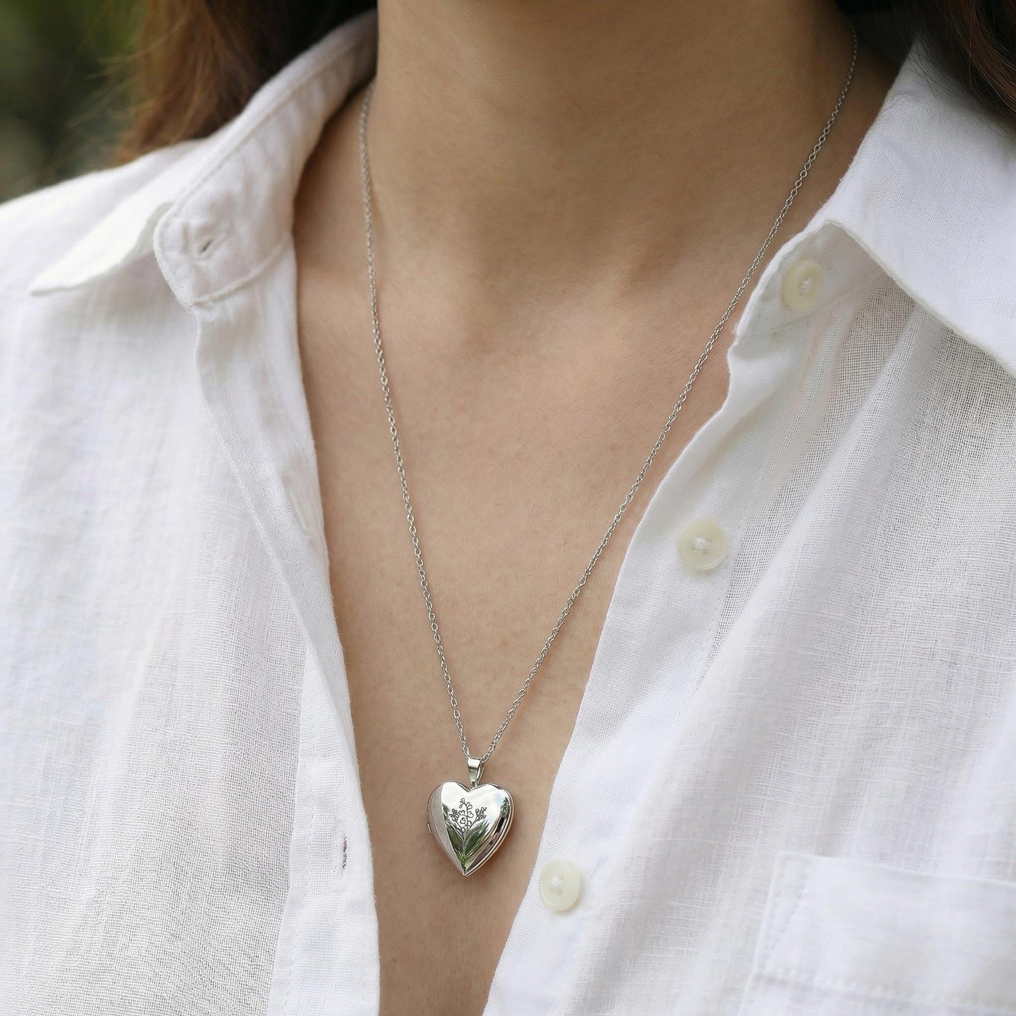 Heart Photo Locket Necklace Sterling Silver, Memorial Jewelry, Pet Memory Locket - Melt'm Jewelry