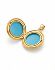 North Star Round Locket Necklace 14k Gold Filled - Photo Locket Pendant