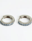 Mini Aquamarine Huggie Earrings in 14k White, Rose or Yellow Gold (Single or Pair)