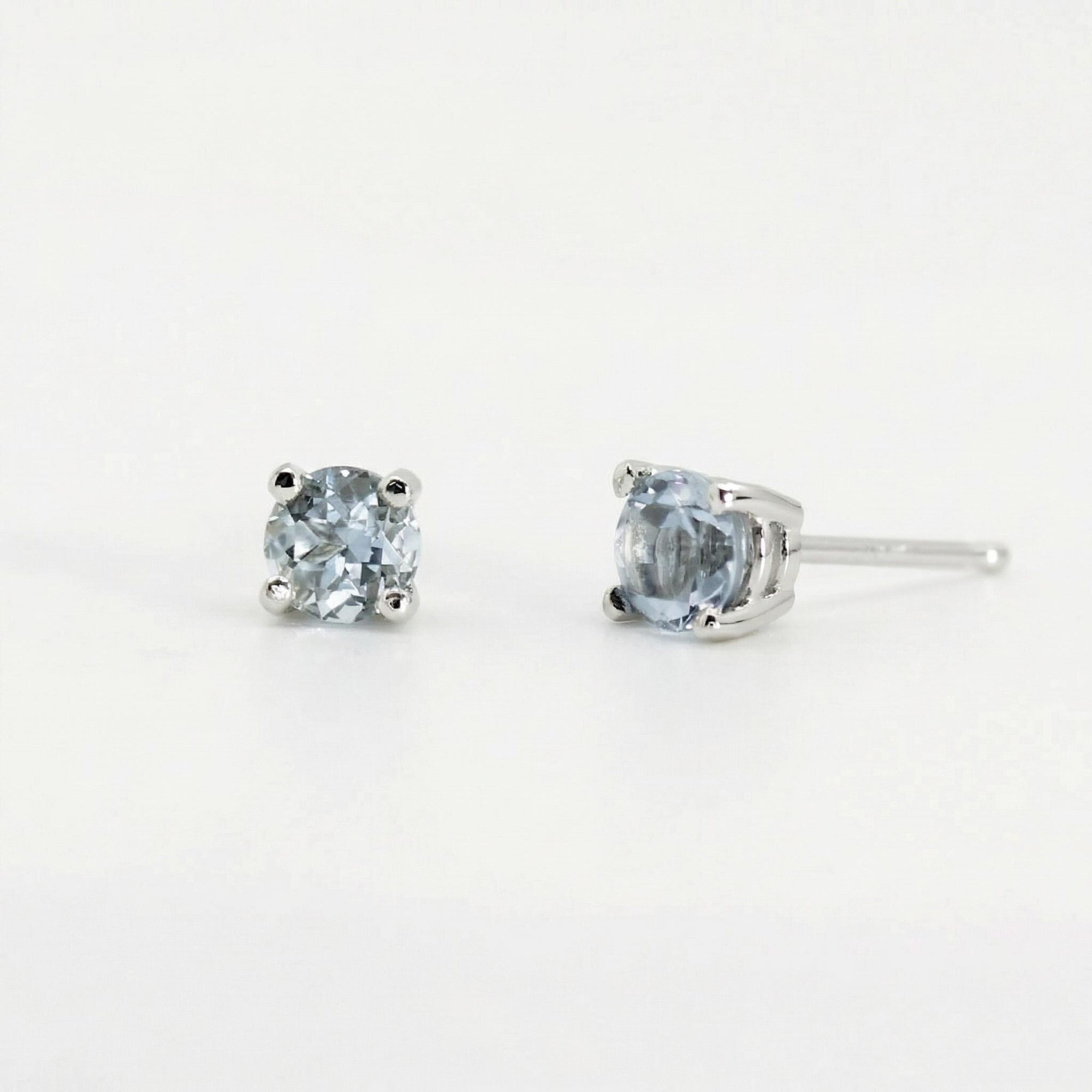 Light blue aquamarine studs, 14k gold March birthstone gift for her