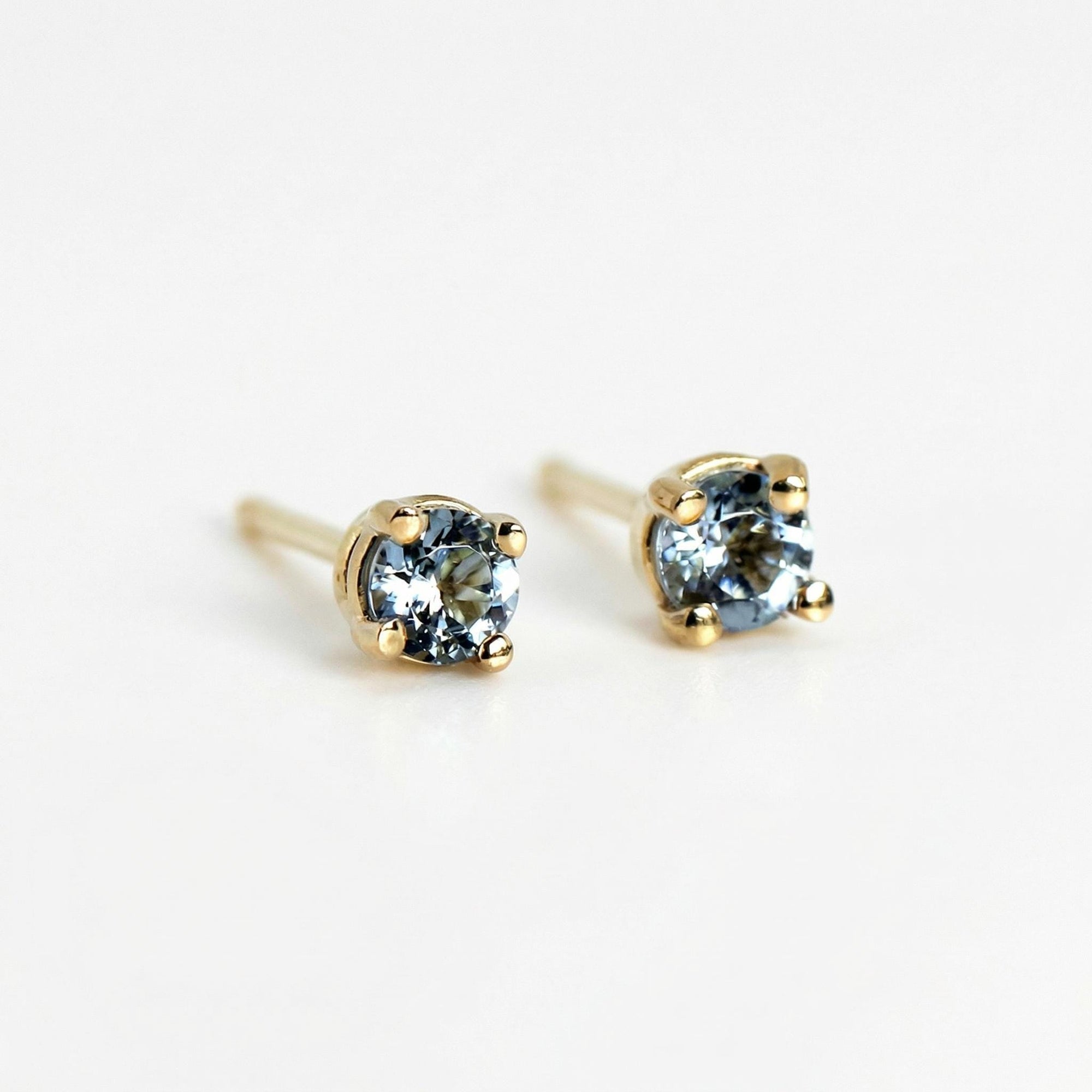 Aquamarine Stud Earrings 14k Gold - Melt'm Jewelry