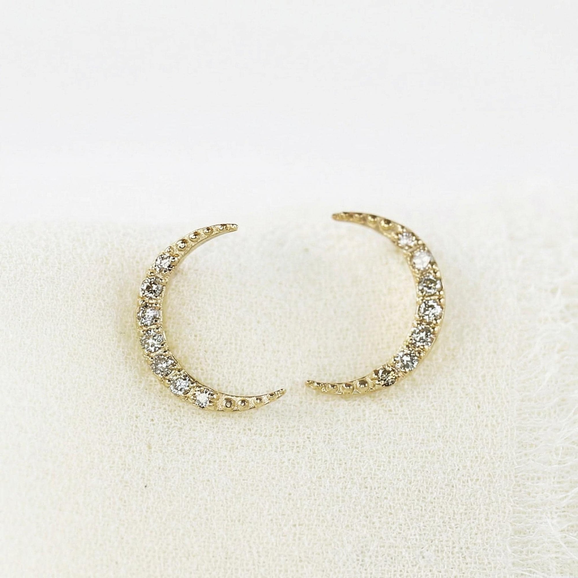 Diamond Sailor Moon Earrings in 14k Gold - Melt'm Jewelry