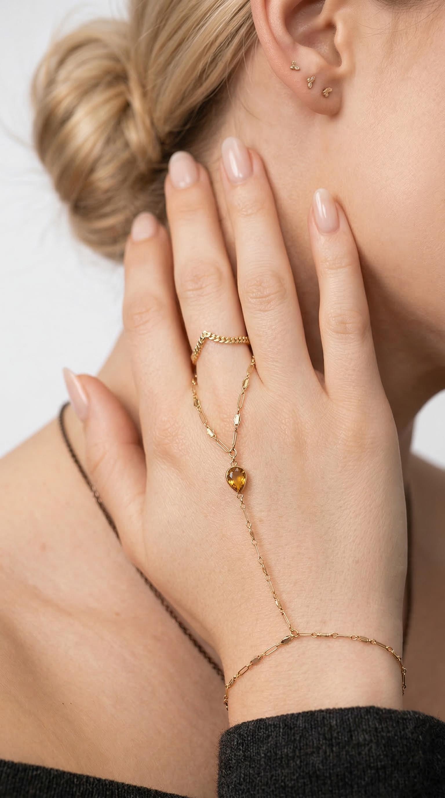 Gold Hand Chain Bracelet