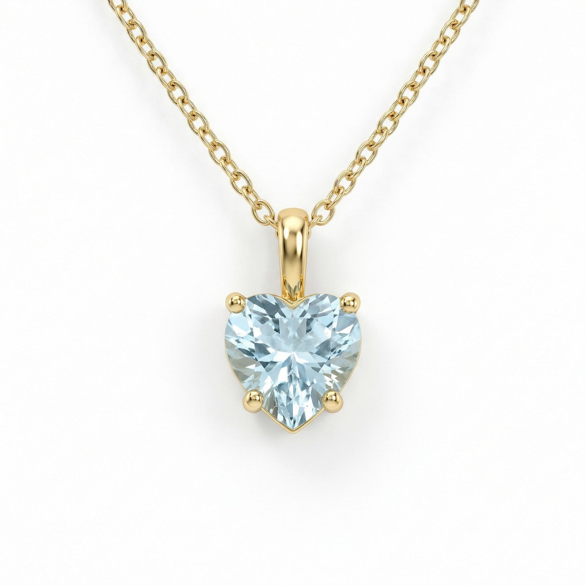 march birthstone aquamarine necklace minimalist gold jewelry