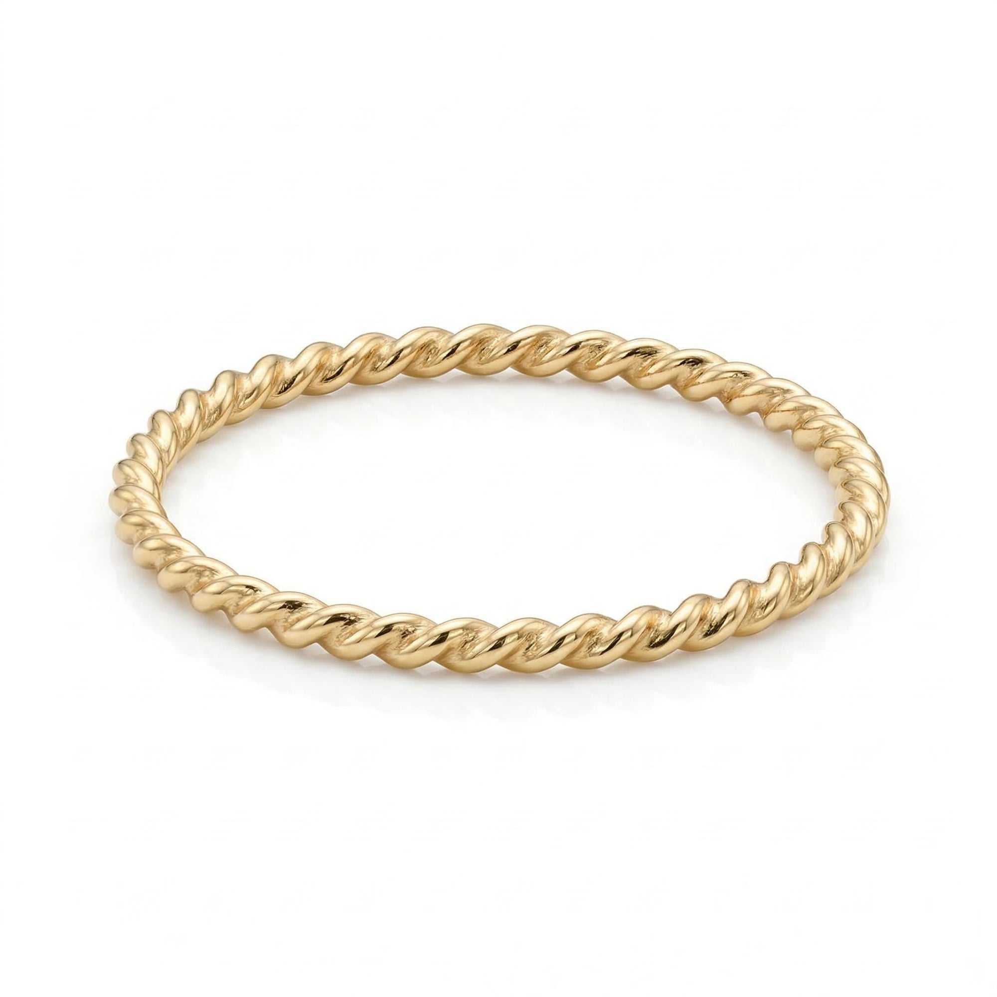 14k Solid Gold Twist Ring - Melt'm Jewelry