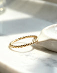 14k Solid Gold Twist Ring