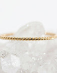 14k Solid Gold Twisted Ring, Gold Stackable Ring, Midi Ring - Melt'm Jewelry