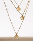 Dainty Initial Necklace Gold Filled, Hand Stamped Initial Necklace - Melt'm Jewelry