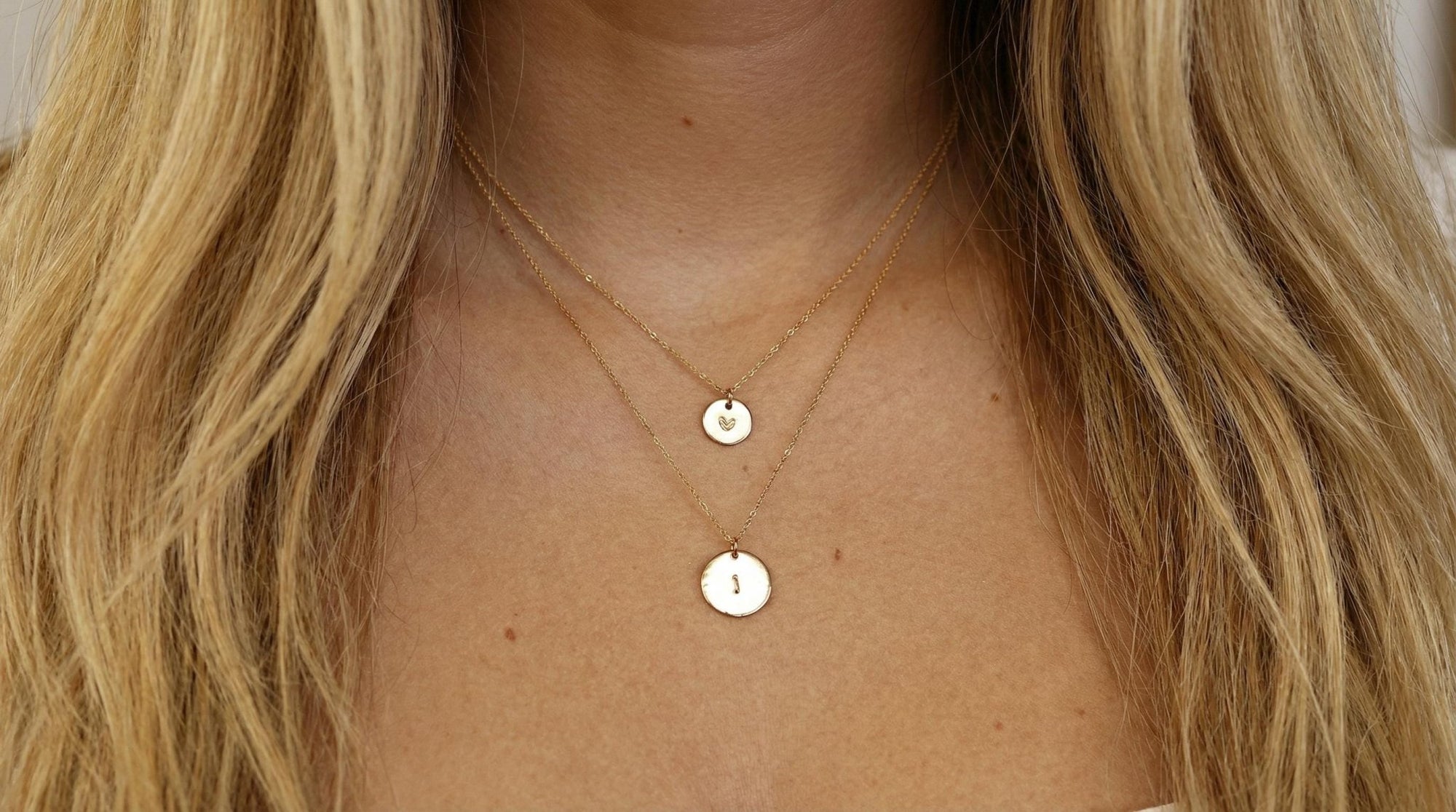 Dainty Initial Necklace Gold Filled, Hand Stamped Initial Necklace - Melt'm Jewelry