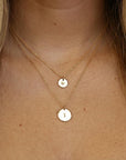 Dainty Initial Necklace Gold Filled, Hand Stamped Initial Necklace
