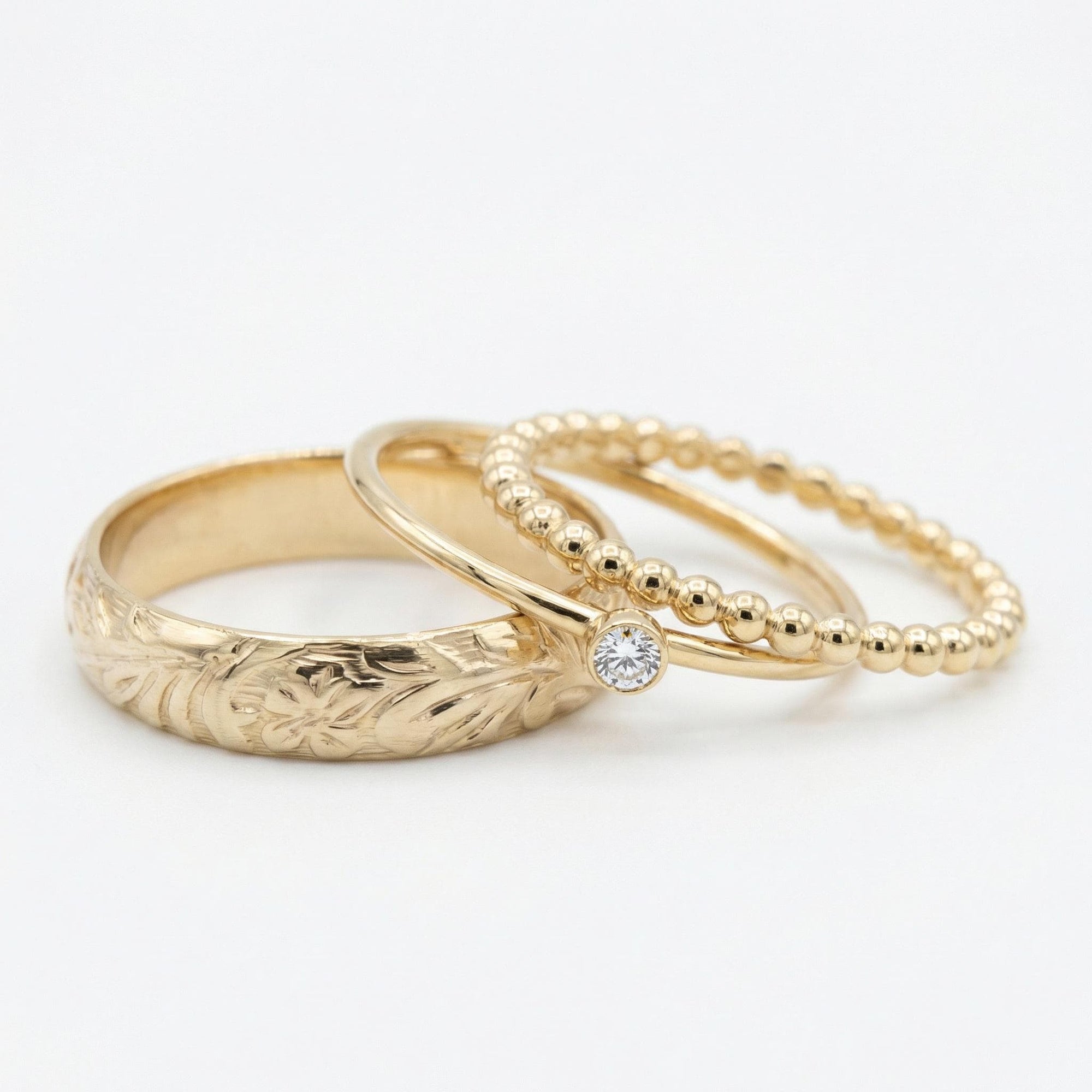 Art Nouveau Romantic Floral Wedding Band Ring Art Nouveau Romantic - Melt'm Jewelry