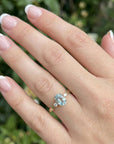 Oval Aquamarine Diamond Ring 14k Gold, Aquamarine Engagement Ring March Birthstone