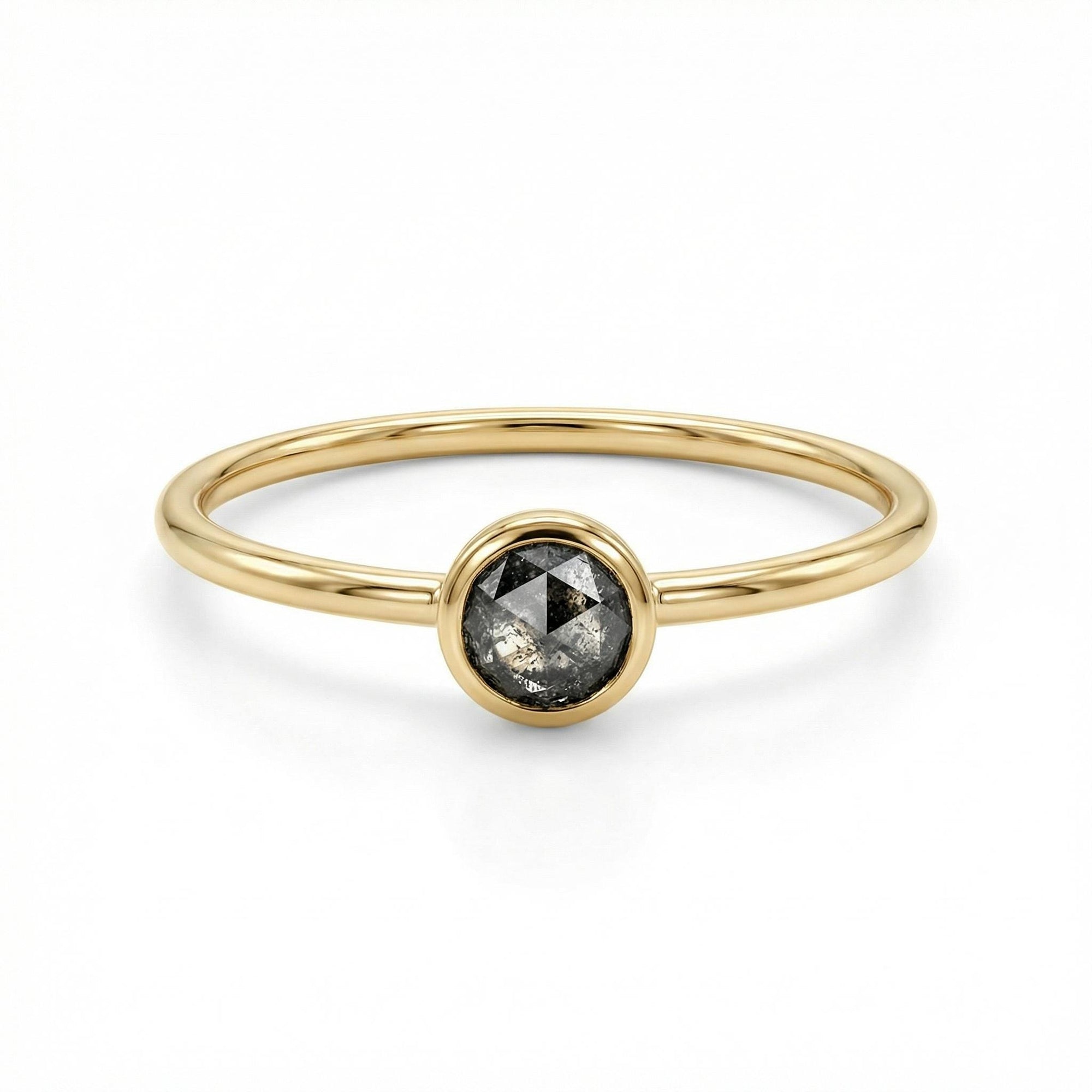 Dainty Salt and Pepper Diamond Ring - Melt'm Jewelry