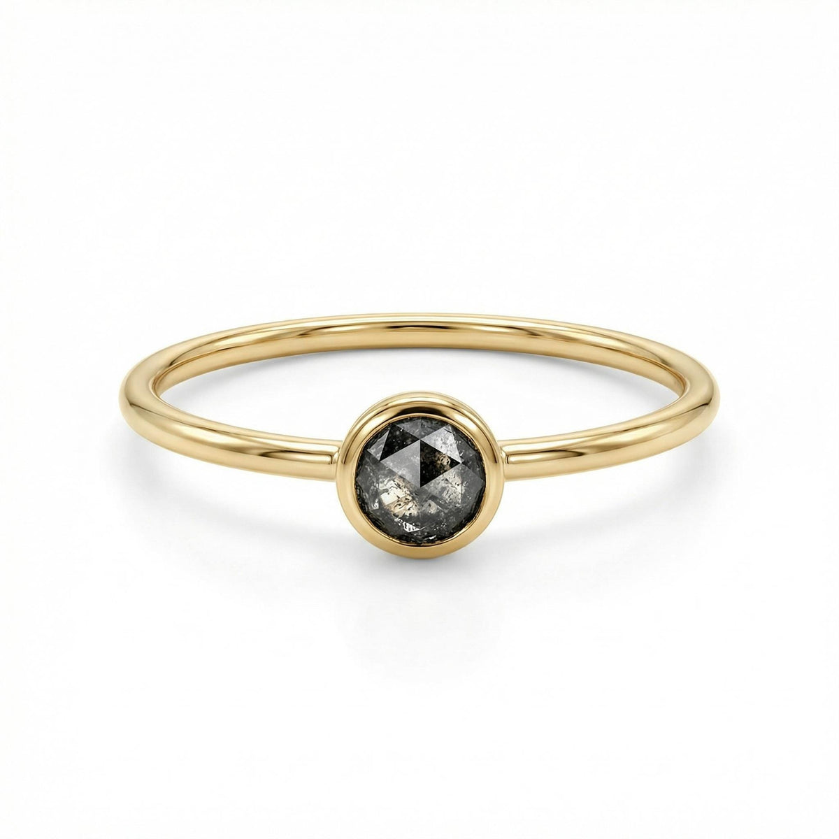 Dainty Salt and Pepper Diamond Ring - Melt'm Jewelry