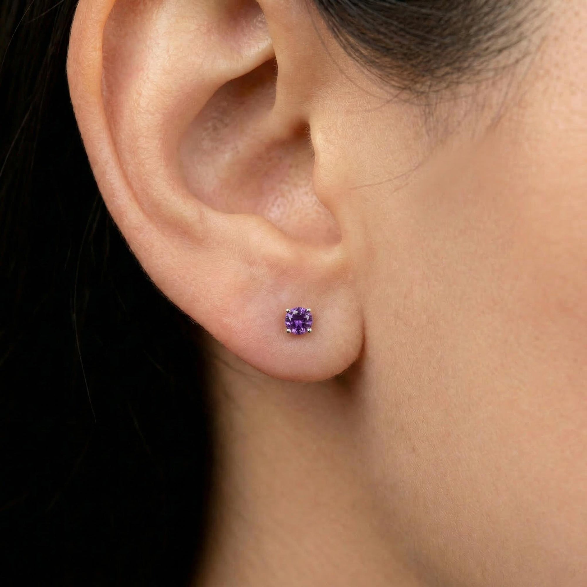 Amethyst Stud Earrings 14k Gold - Melt'm Jewelry