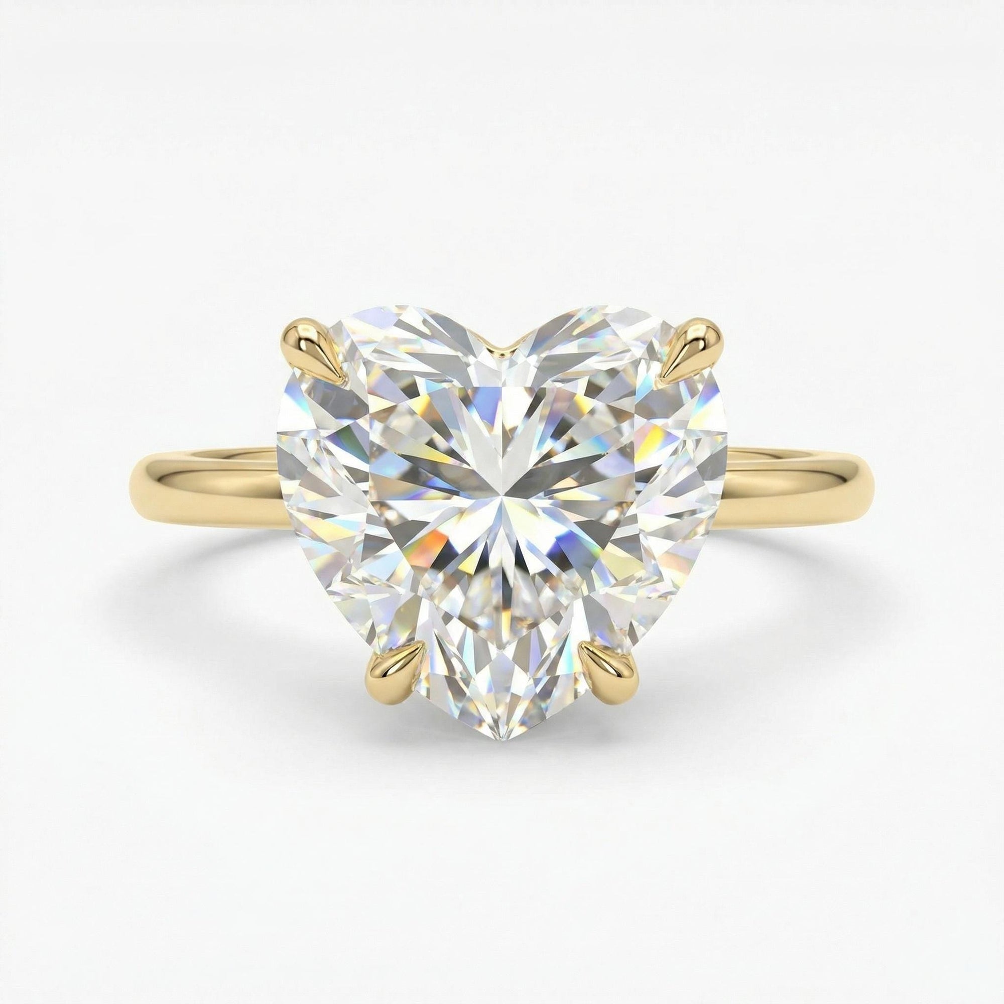 Heart Moissanite Ring 14k Gold, 1.3 Ct. Heart Moissanite Engagement Ring - Melt'm Jewelry