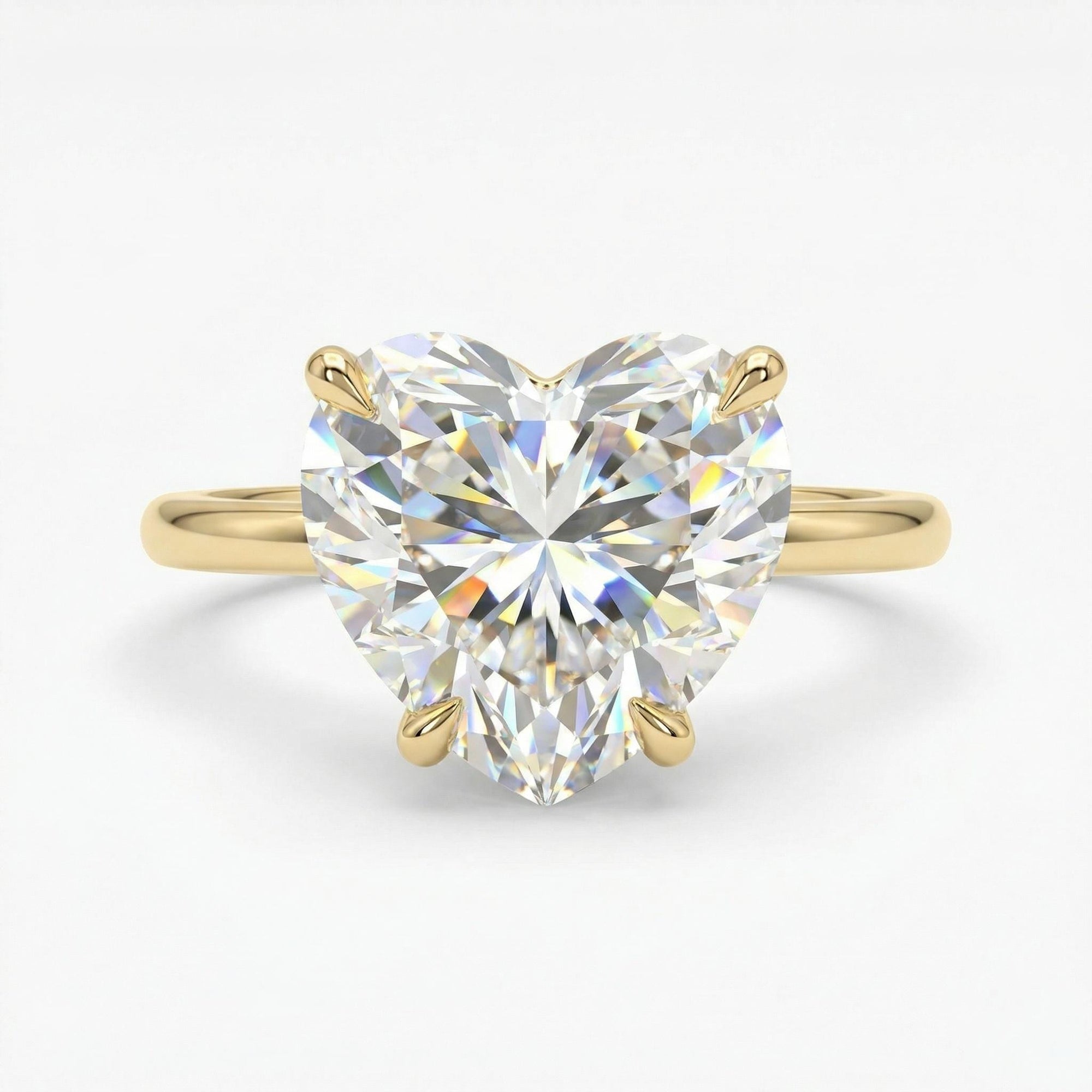 Heart Moissanite Ring 14k Gold, 1.3 Ct. Heart Moissanite Engagement Ring - Melt'm Jewelry