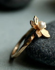 Handmade Floral Gemstone Rings in 14k Solid Gold