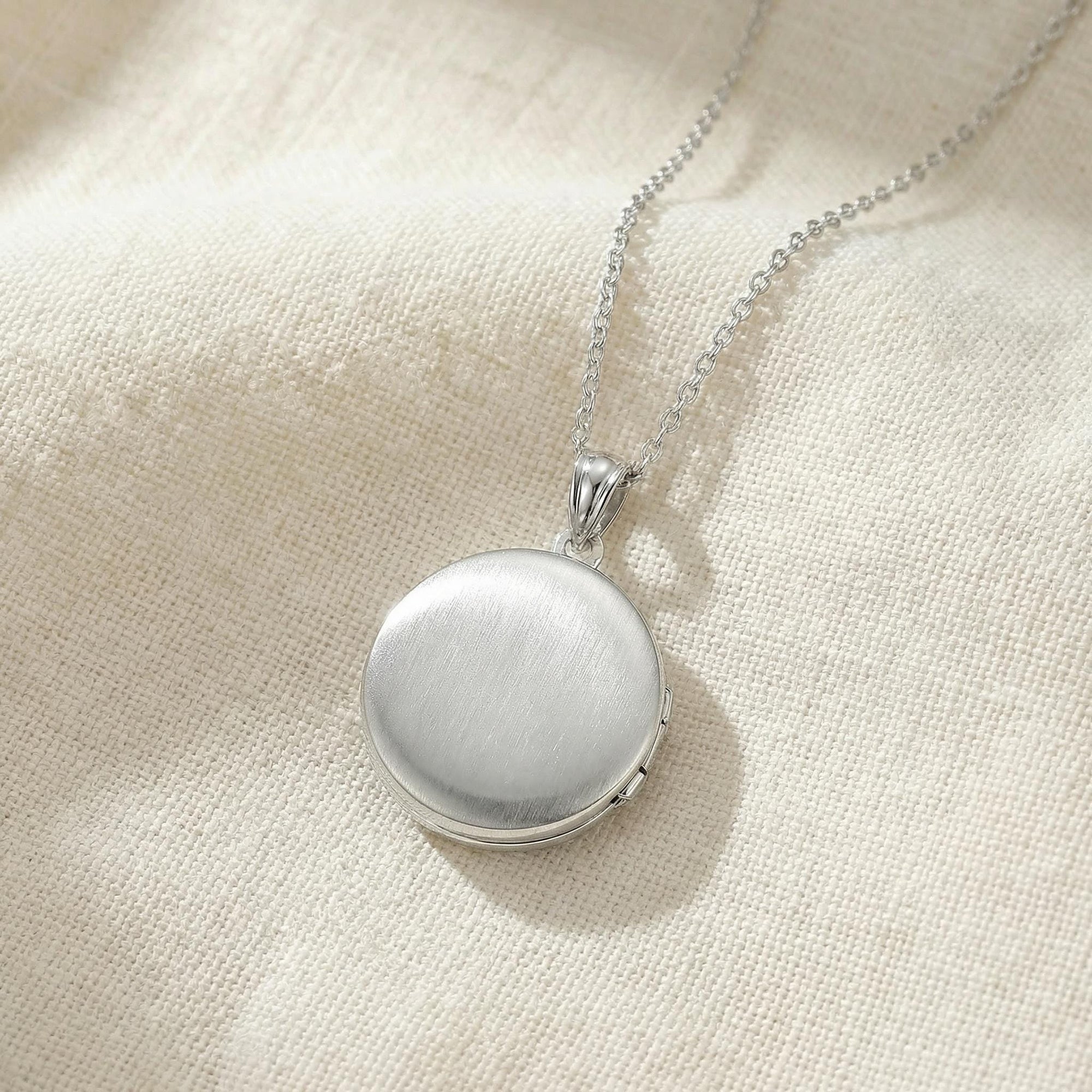 North Star Round Locket Necklace Sterling Silver, Photo Locket Pendant - Melt'm Jewelry