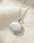 North Star Round Locket Necklace Sterling Silver, Photo Locket Pendant - Melt'm Jewelry