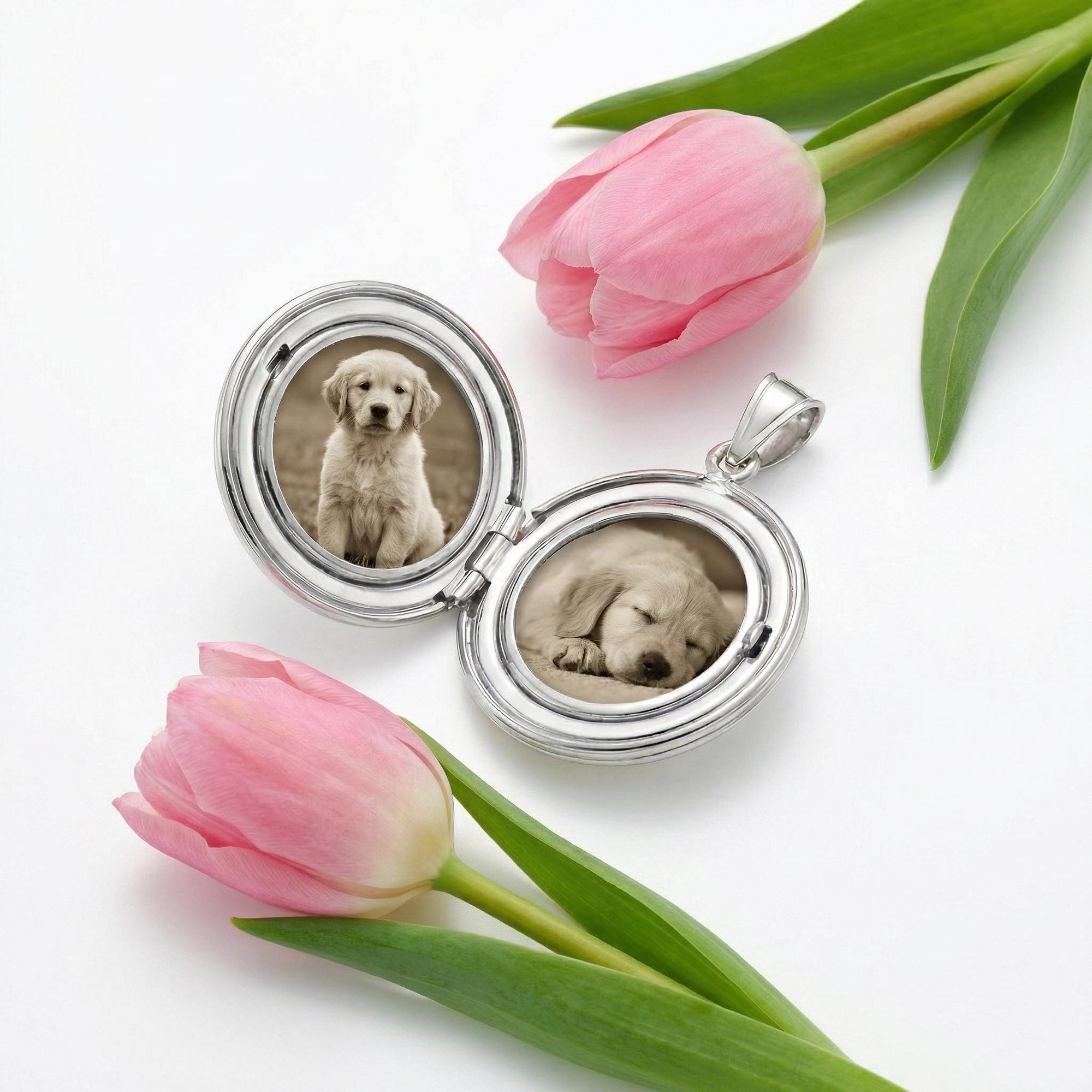 North Star Round Locket Necklace Sterling Silver, Photo Locket Pendant - Melt'm Jewelry