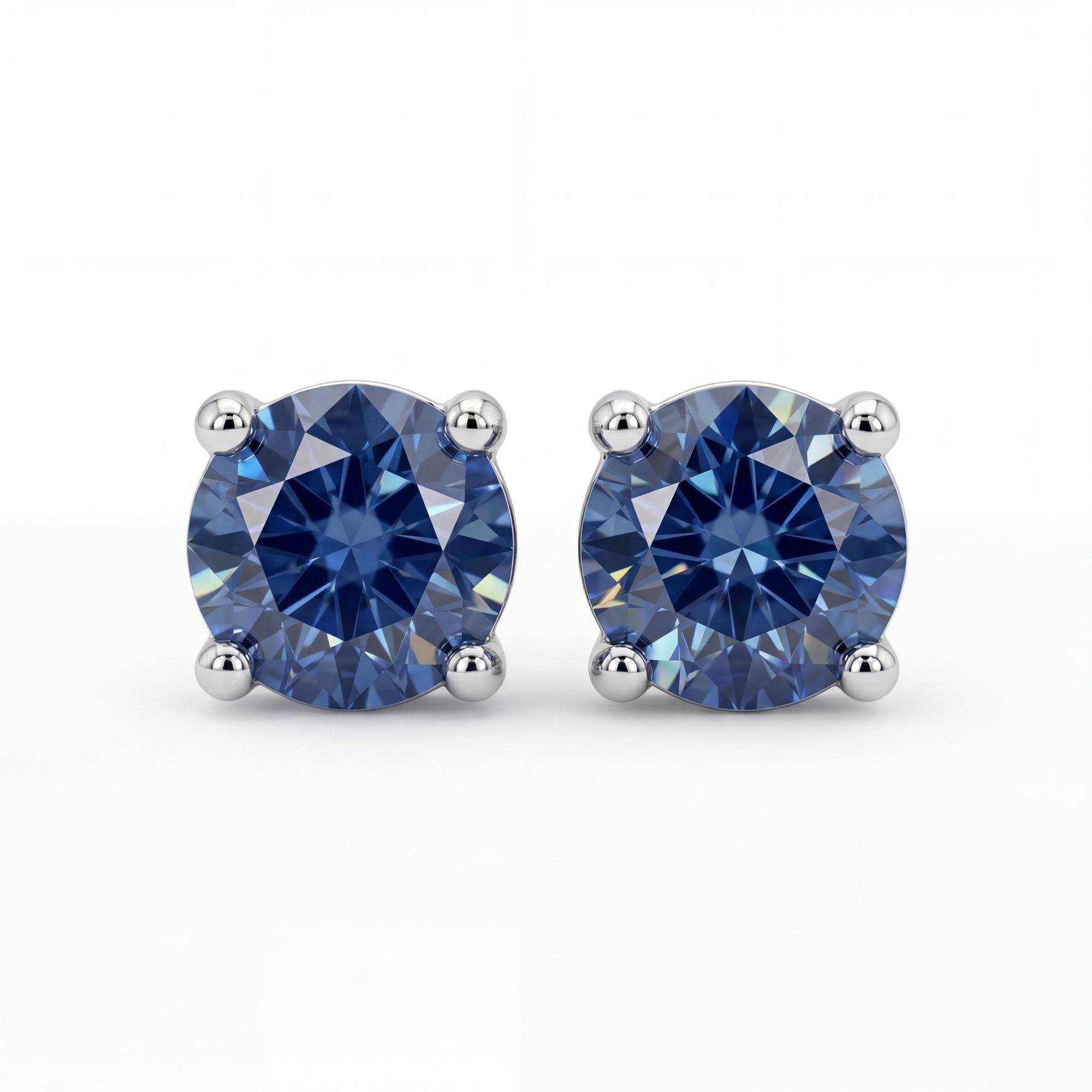 Blue Montana Sapphire Stud Earrings 14k Gold