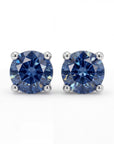 Blue Montana Sapphire Stud Earrings 14k Gold