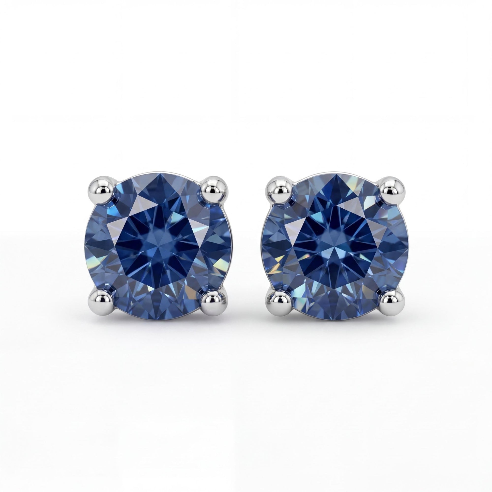 Blue Montana Sapphire Stud Earrings 14k Gold - Melt'm Jewelry