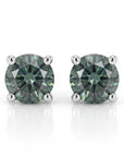 14k gold sapphire stud earrings with 3.5mm Montana sapphires September birthstone jewelry