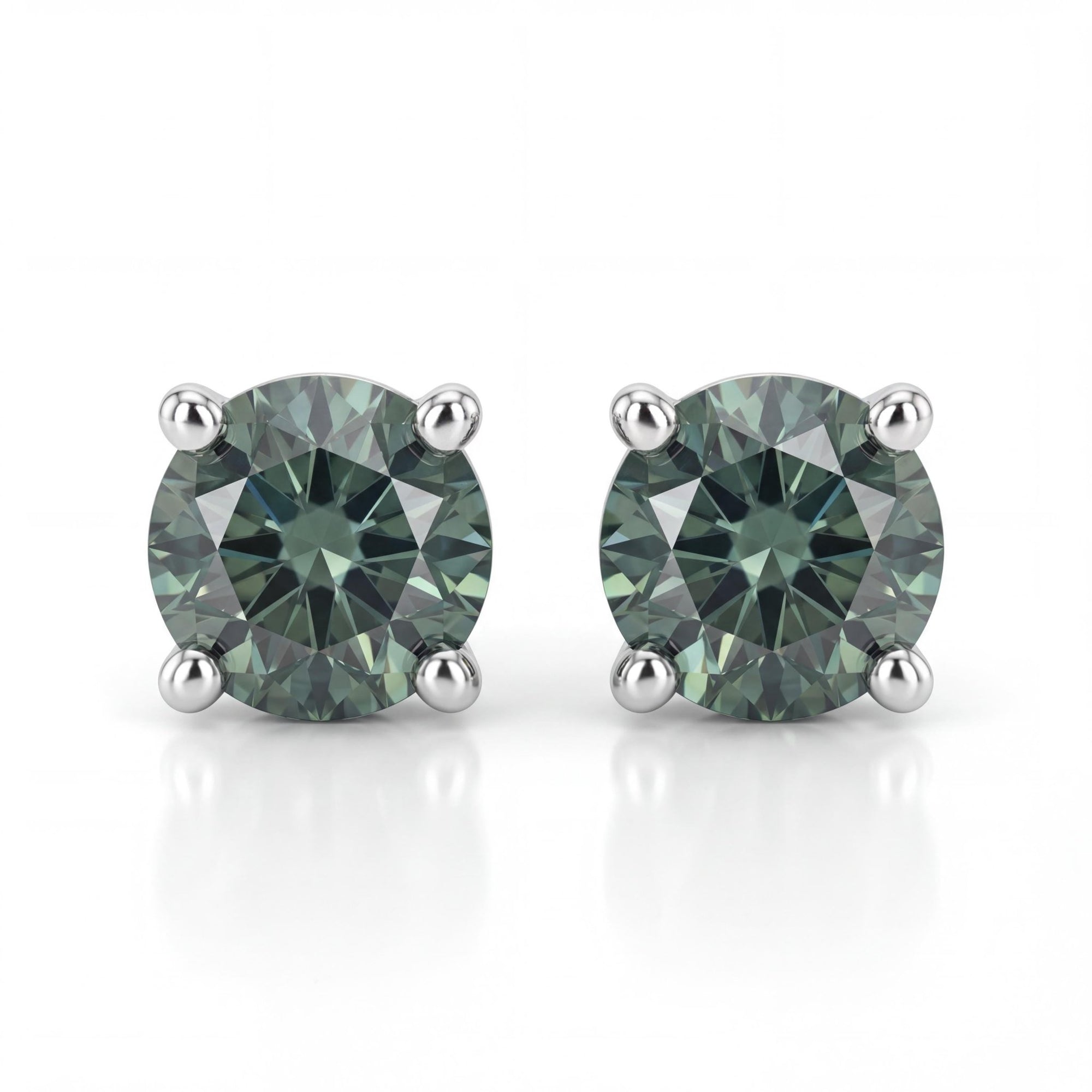 Teal Green Montana Sapphire Stud Earrings in 14k Gold - Melt'm Jewelry