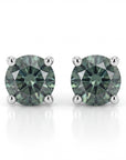 Teal Green Montana Sapphire Stud Earrings in 14k Gold - Melt'm Jewelry